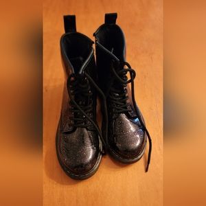 Girls Purple Glitter Doc Martens